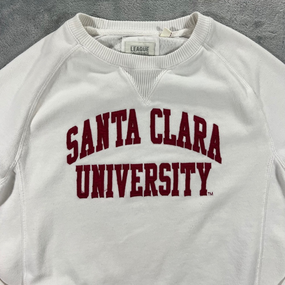 Santa Clara University Sweatshirt Womens Large White Stitched Logo Collegiate
